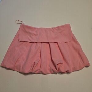 Zara Pleated Bubble Hem Mini Skirt Pastel Pink Size Medium